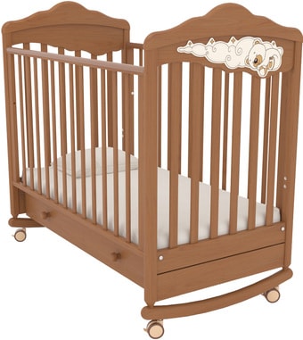 Классическая детская кроватка Angela Bella Изабель (качалка, вишня)