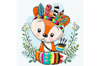 Алмазная мозаика Wizardi индийская лиса 2WD2532