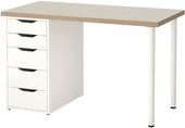 Письменный стол Ikea Линнмон/Алекс (бежевый/белый) [292.142.94]