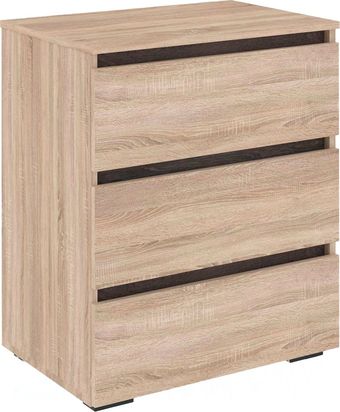 Комод Кортекс-мебель Бари 60 3ш (дуб сонома/дуб сонома/береза)