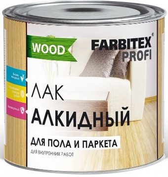 Лак Farbitex Profi Wood для пола и паркета алкидный 3 л