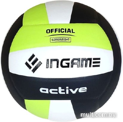 Мяч Ingame Active (5 размер, белый/зеленый/черный)