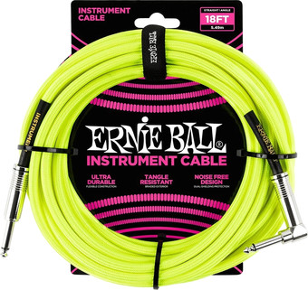 Гитарный кабель Ernie Ball P06085 6.3 мм - 6.3 мм (5.49 м, неоновый желтый)
