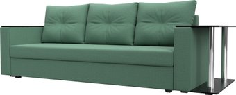 Диван Лига диванов Атланта со столом справа 126160 (рогожка амур зеленый)