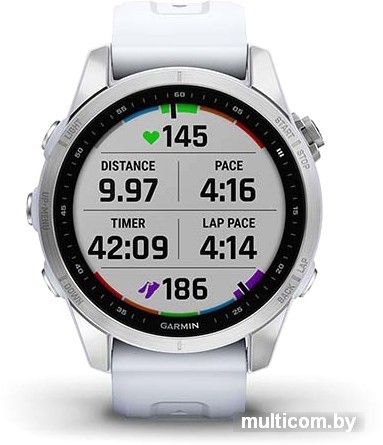 Умные часы Garmin Fenix 7S 42 мм (серебристый/белый)