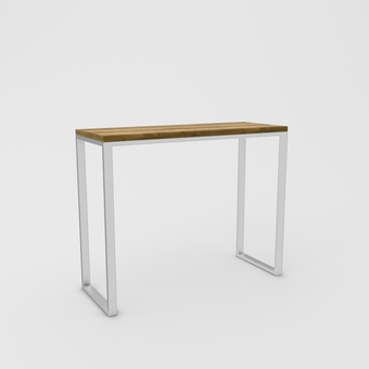 Барный стол Hype Mebel Классик 120x55 (белый/дуб галифакс олово)