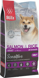 Сухой корм для собак Blitz Adult Salmon & Rice 15 кг