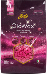 Воск ItalWax для депиляции Glowax Cherry Pink Вишня горячий пленочный в гранулах (400 г)