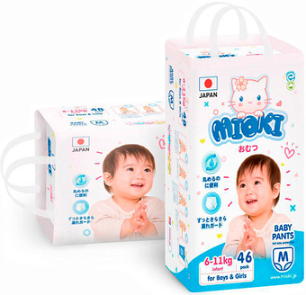 Трусики-подгузники Mioki M 6-11кг (46 шт)