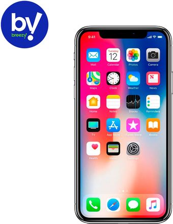 Смартфон Apple iPhone X 256GB Воcстановленный by Breezy, грейд C (серебристый)