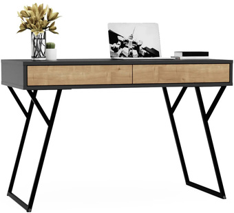 Стол Crafto Лорд Лофт 02 120x60x78 (графит/золотистый дуб)