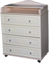 Детский комод Антел Ульяна-5 800-4 МДФ (слоновая кость)