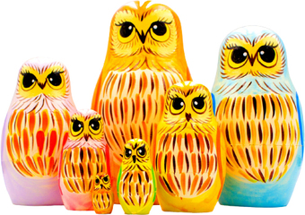 Развивающая игра Брестская Матрешка Матрешка Совушки (набор 7 шт)