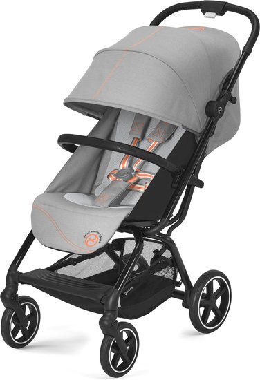 Коляска прогулочная «книга» Cybex Eezy S+ 2 с дождевиком и бампером (BLK lava grey)