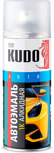 Автомобильная краска Kudo 1K эмаль автомобильная ремонтная алкидная KU-42200 (520 мл, 10L Casablanka White касабланка белая)