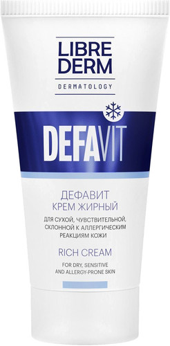 Librederm Крем для лица Defavit восстанавливающий успокаивающий витаминный жирный (50 мл)