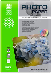Фотобумага CACTUS Матовая A6 10x15 180 г/м2 100 листов CS-MA6180100