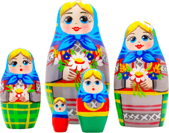 Развивающая игра Брестская Матрешка С букетом луговых цветов (набор 5 шт)