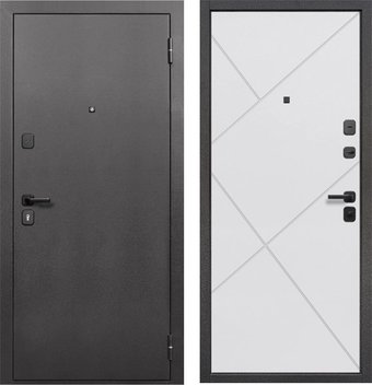 Металлическая дверь Guard 7см Серебро/белый матовый (86x205, правая)