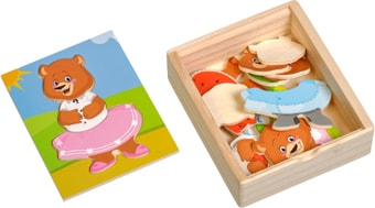Мозаика/пазл Мир деревянных игрушек Медвежонок Катя Д181а