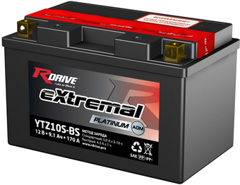 Мотоциклетный аккумулятор RDrive eXtremal Platinum YTZ10S-BS (9.1 А·ч)