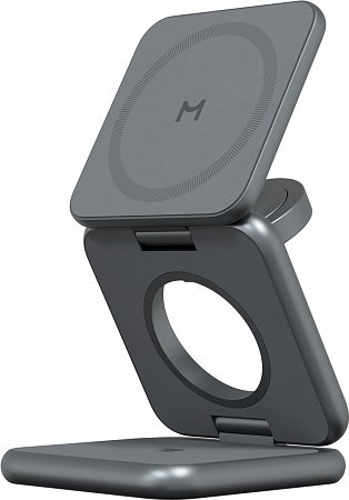 Беспроводное зарядное Magssory Fold Pro 3 в 1 WCH063 (темно-серый)