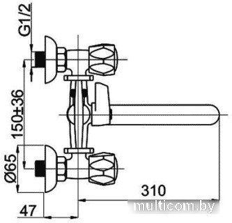 Смеситель Rubineta Milano-1 (C)(K) (M1CK06)