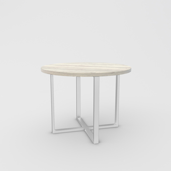 Кухонный стол Hype Mebel Раунд раздвижной 80x80 (белый/древесина белая)