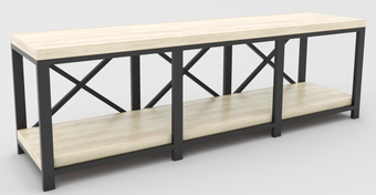 Тумба Hype Mebel Флорида 150x40 (черный-древесина белая)