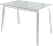 Обеденный стол Mamadoma Тирк раздвижной со стеклом белый/белый