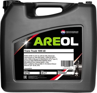 Моторное масло Areol Trans Truck 10W-40 20л