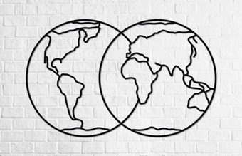 Настенная фигура Eco-Wood-Art Полушария земли