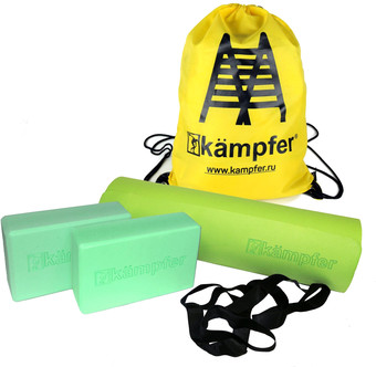 Набор для йоги Kampfer Combo (зеленый/желтый)