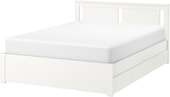 Кровать Ikea Сонгесанд 200x160 (два ящика, белый, Лонсет) 492.412.58