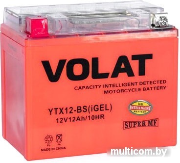Мотоциклетный аккумулятор VOLAT YTX12-BS(iGEL) (12 А·ч)