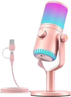 Проводной микрофон Maono DM30 RGB (розовый)
