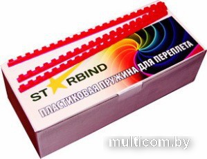 Пластиковая пружина для переплета Starbind A4 10 мм 100 шт (красный)