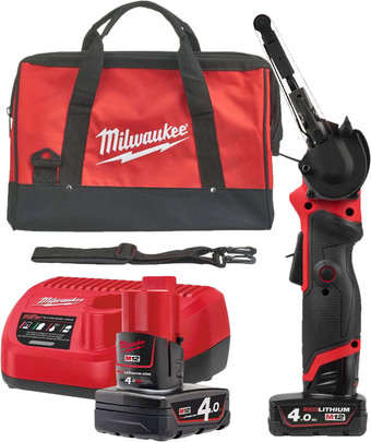 Ленточная шлифмашина Milwaukee M12 Fuel FBFL13-402B (с 2-мя АКБ, сумка)