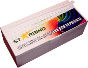 Пластиковая пружина для переплета Starbind A4 10 мм 100 шт (белый)