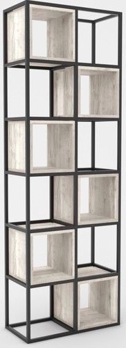 Стеллаж Hype Mebel Грос-2 70x175 (черный/древесина белая)