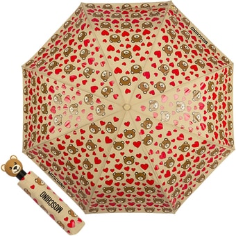 Зонт Moschino 8048-OCD Bear Hearts Allover Dark Beige