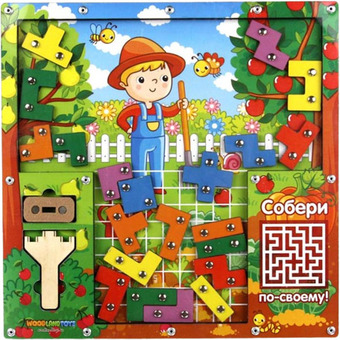Развивающая игра WoodLand Toys Тетрис магнитный. Огород 065301