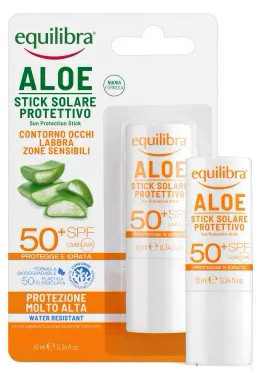 Крем солнцезащитный Equilibra Стик Алоэ Водостойкий SPF50+ (10 мл)