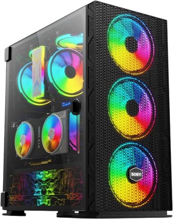 Корпус Soeyi AX8-B20 Tempered Glass