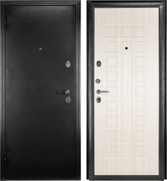 Металлическая дверь Guard MG60 МДФ 87х205 левая (черное серебро/белый ясень)