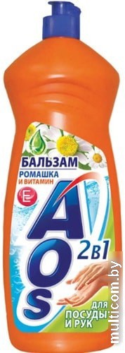 Средство для мытья посуды AOS Бальзам Ромашка и витамин E 900 мл