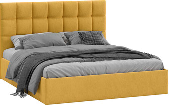 Кровать Трия Эмбер универсальный тип 1 с ПМ 160x200 (микровелюр Wellmart Yellow)