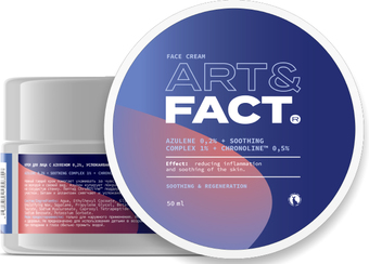 Art&Fact Крем для лица с азуленом 0,2% успокаивающим комплексом 1% (50 мл)