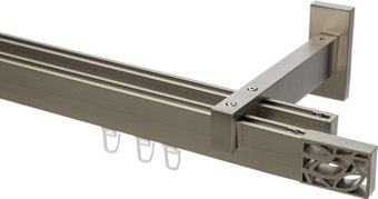 Карниз для штор Sundays Home Флэт Лайн Грид двойной (сатин 2.4 м)