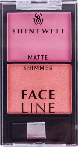 Румяна Shinewell двойные с матовым и шиммер эффектом №2